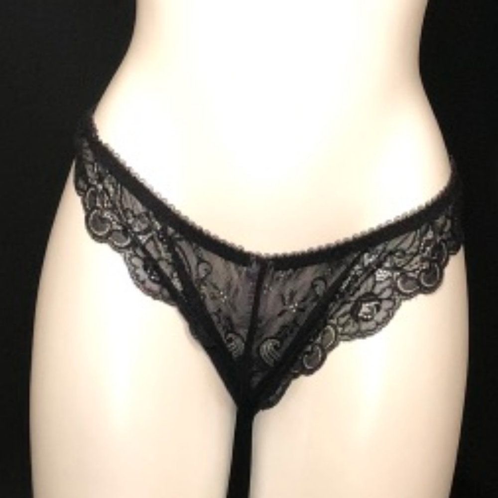 CACHE COEUR THONG - BLACK